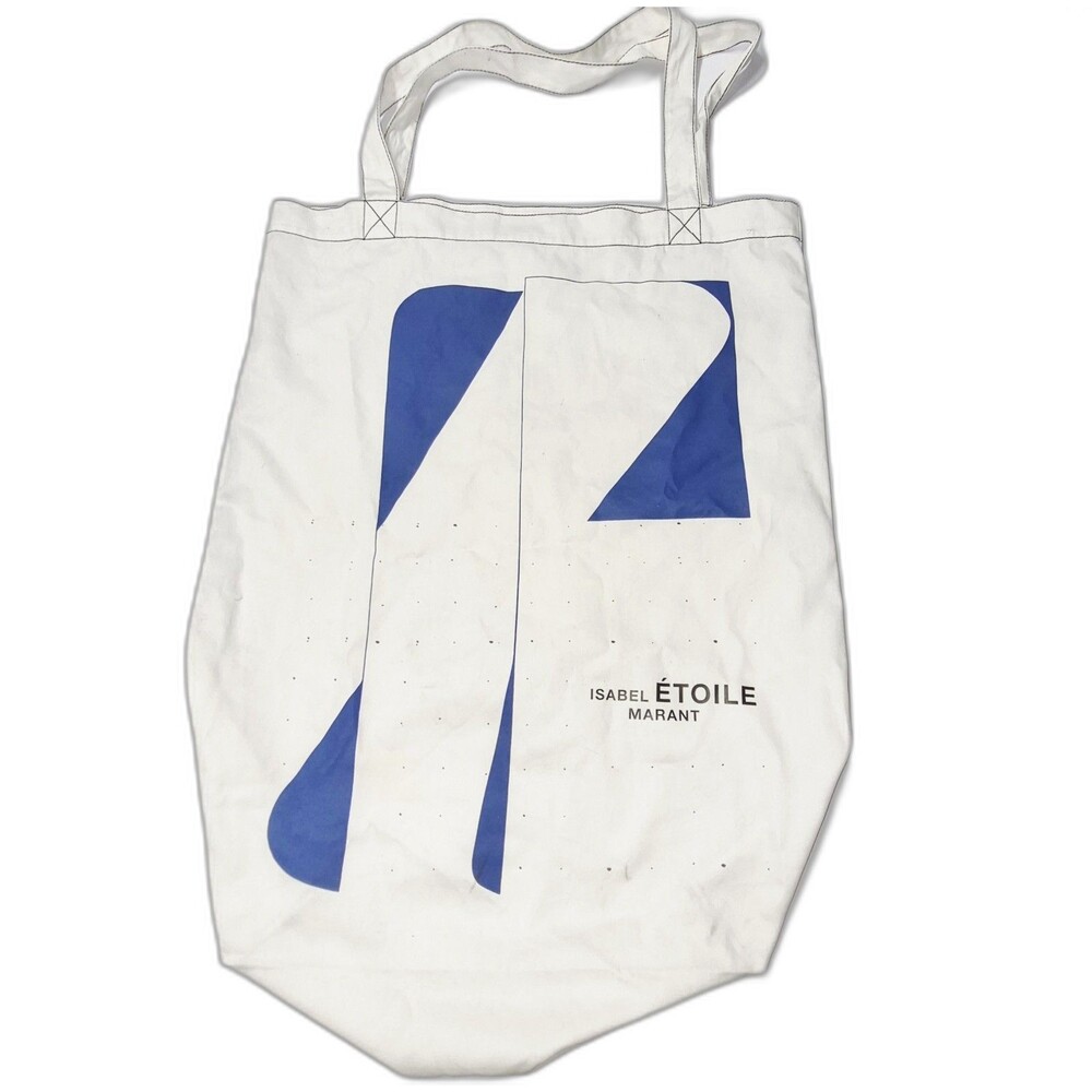 Marant Etoile Isabel Marant Canvas Tote Bag Graphic Abstract Logo Large Cream